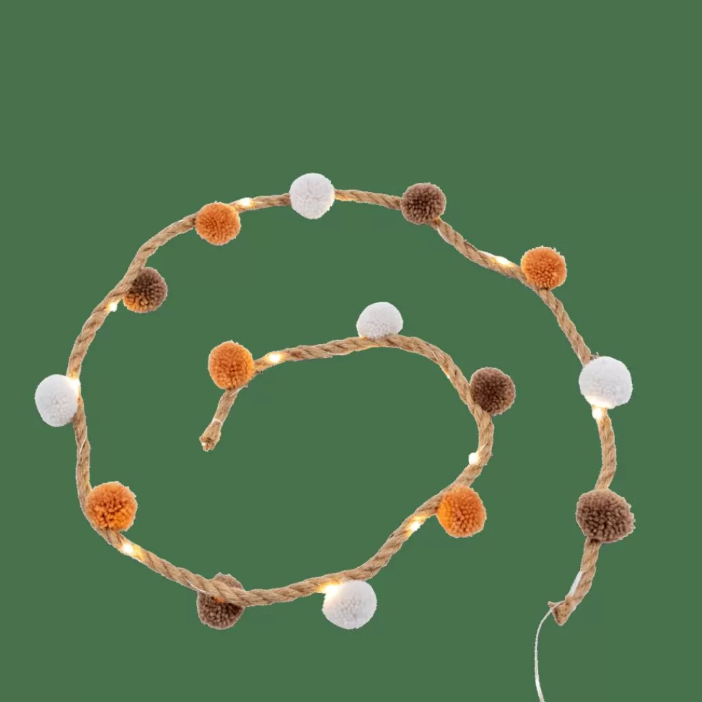 Outlet CASA BASIL Grinalda Iluminada Diversas Cores, Branco, Castanho, Terracota
