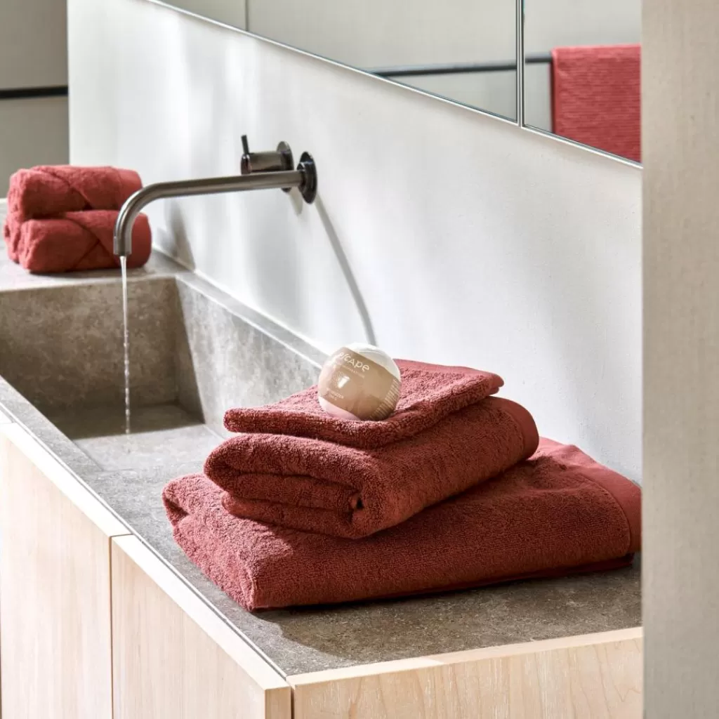 Outlet CASA B-LUX Luvas De Banho Conjunto De 2 Vermelho
