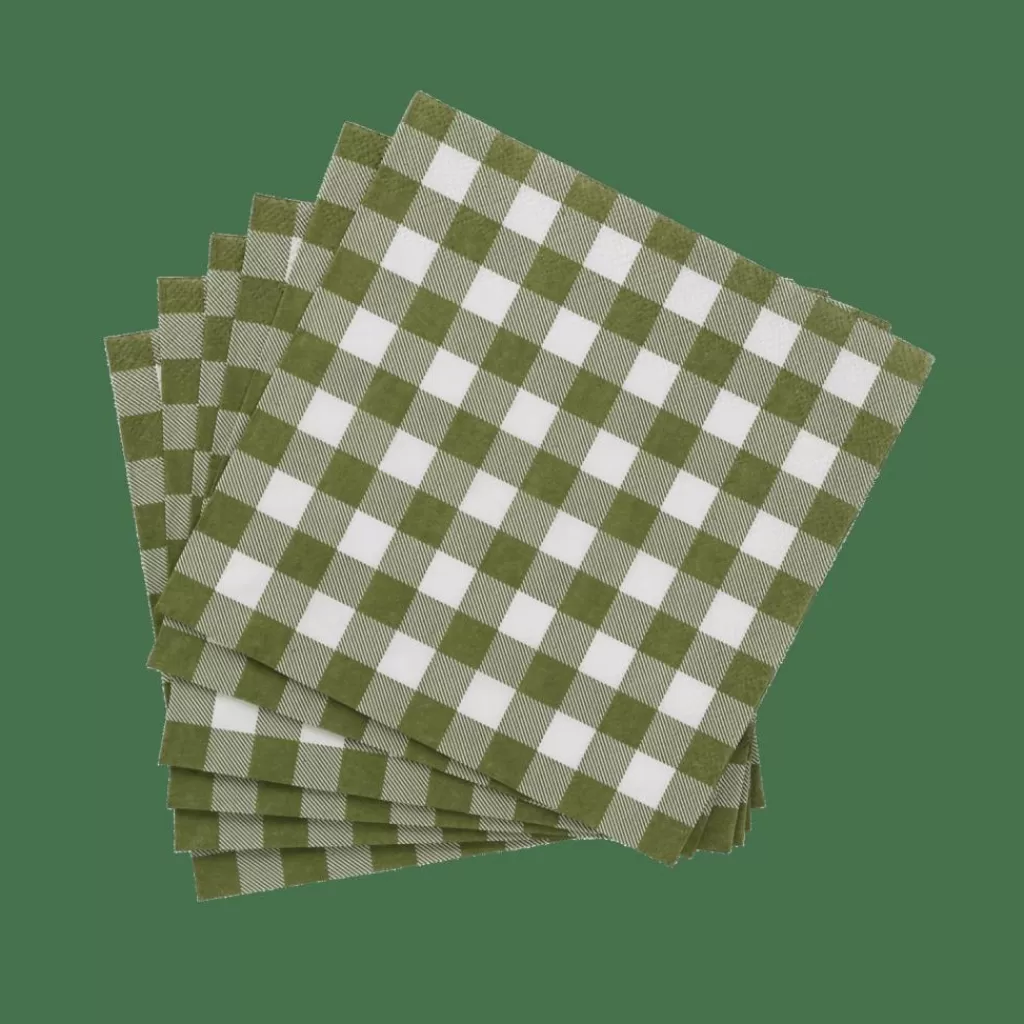 Flash Sale CASA CHECK GREEN Guardanapos Conjunto De 20 Verde