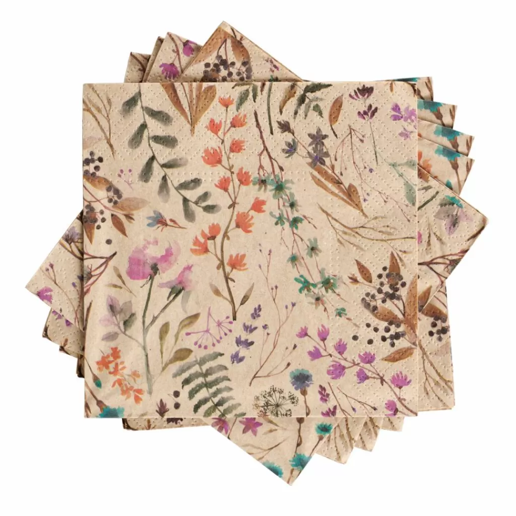 Outlet CASA ECO DRIED FLOWER Guardanapos Conjunto De 20 Multicolor