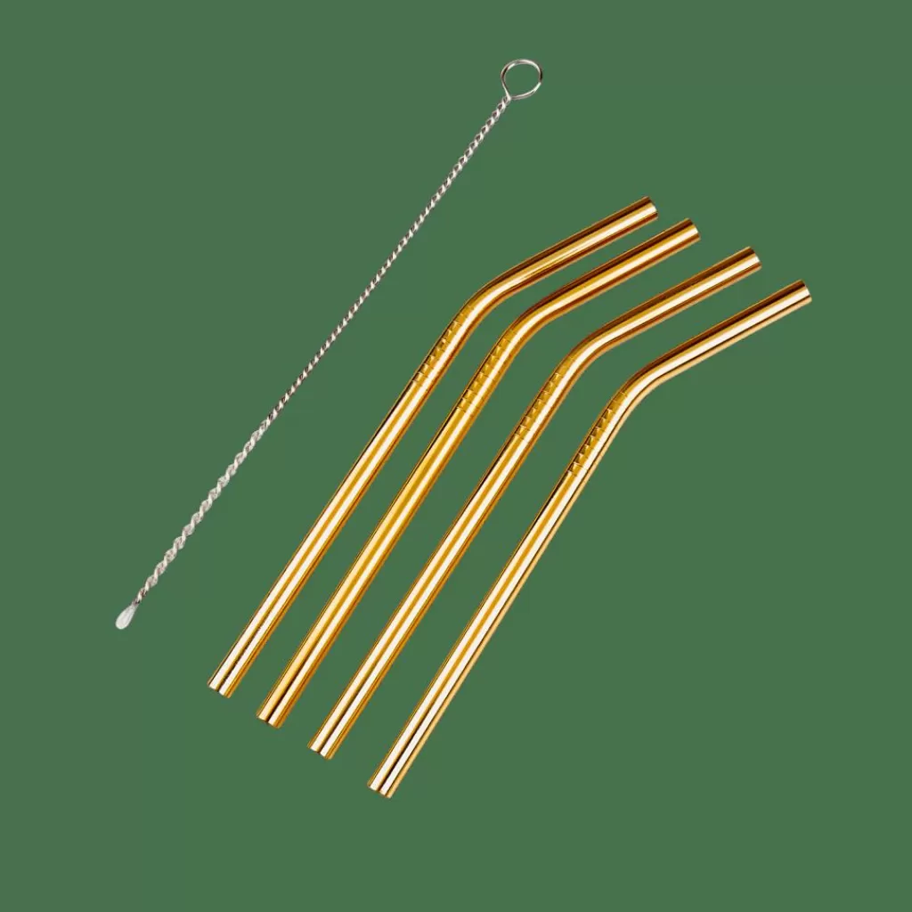Sale CASA FANCY Palhas Cocktail Com Escova Dourado