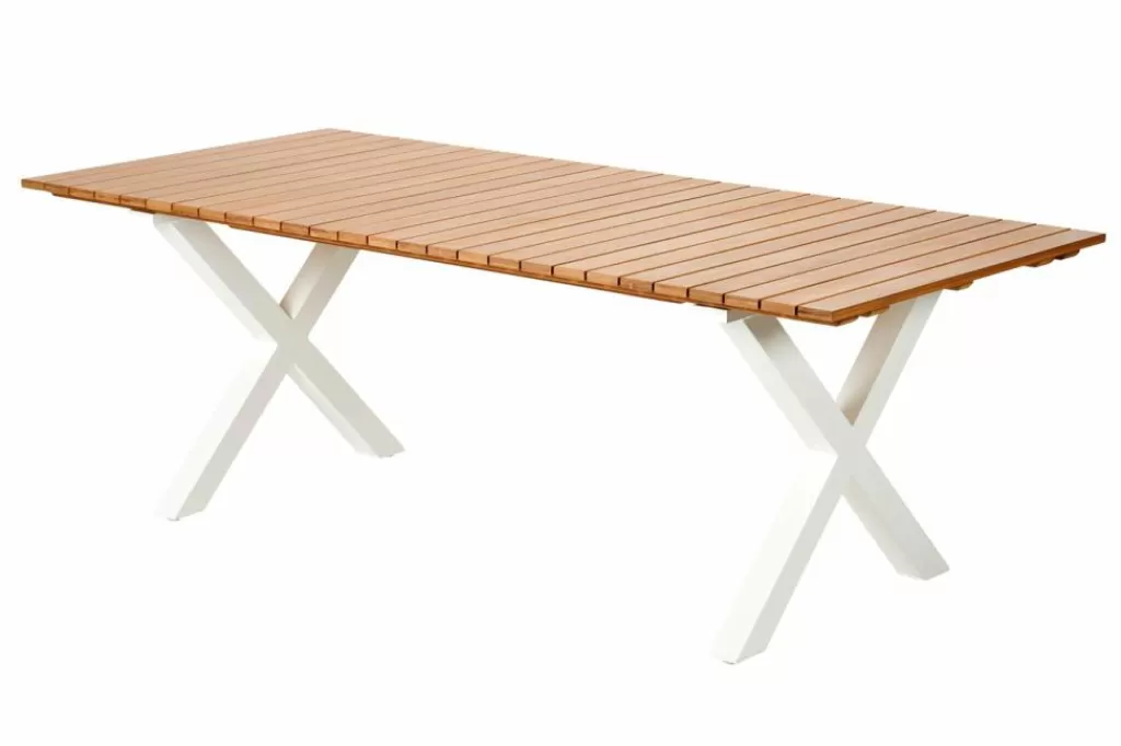 Cheap CASA FORMAX Mesa De Jardim Com Pernas Em X Natural/branco