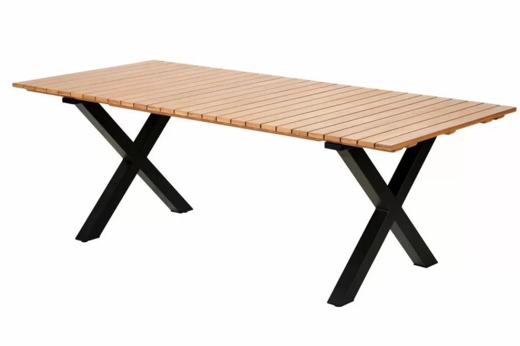 Hot CASA FORMAX Mesa De Jardim Com Pernas Em X Natural/preto