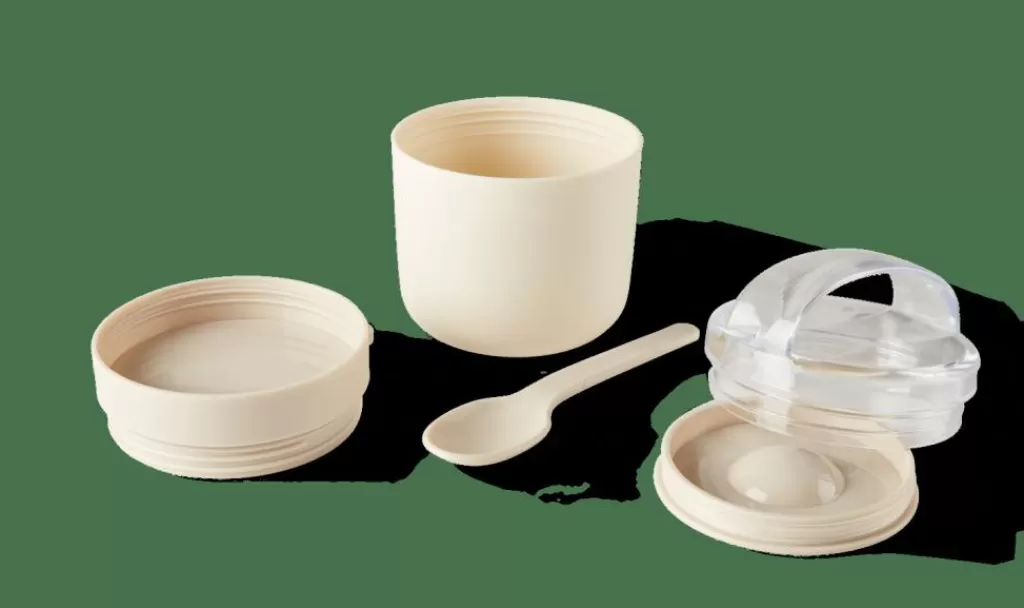 New CASA FRESHMOOD Caixa Pequeno-almoço Com Colher Branco, Castanho, Verde