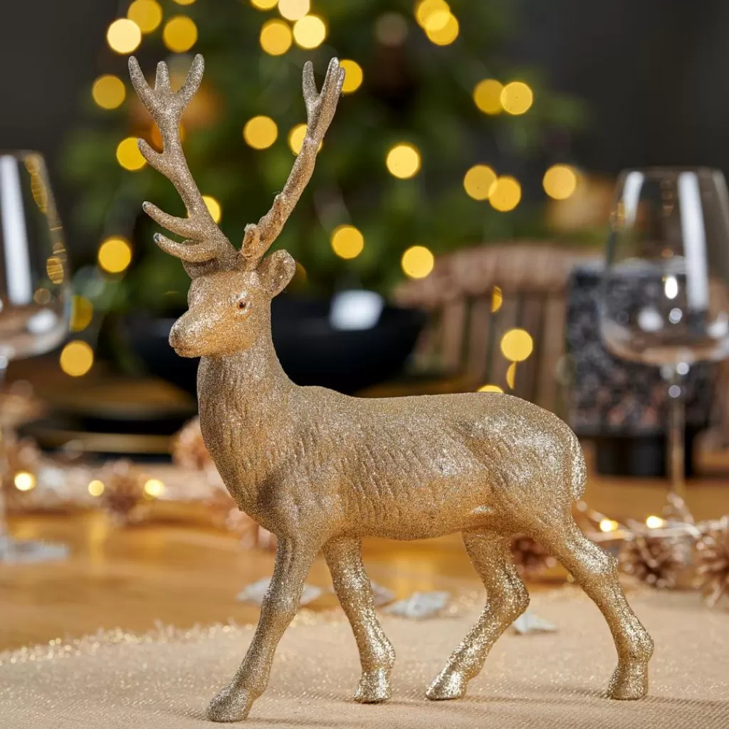Hot CASA GOLD DEER Decoração Em Pé Dourado