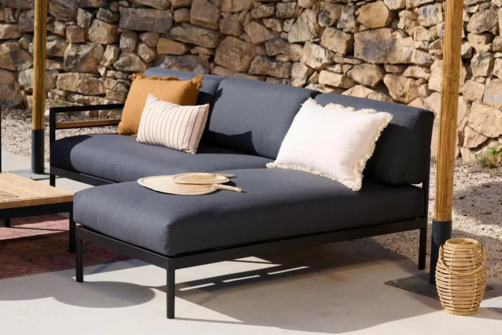 Sale CASA HANNA Espreguiçadeira Teak Lounge Preto