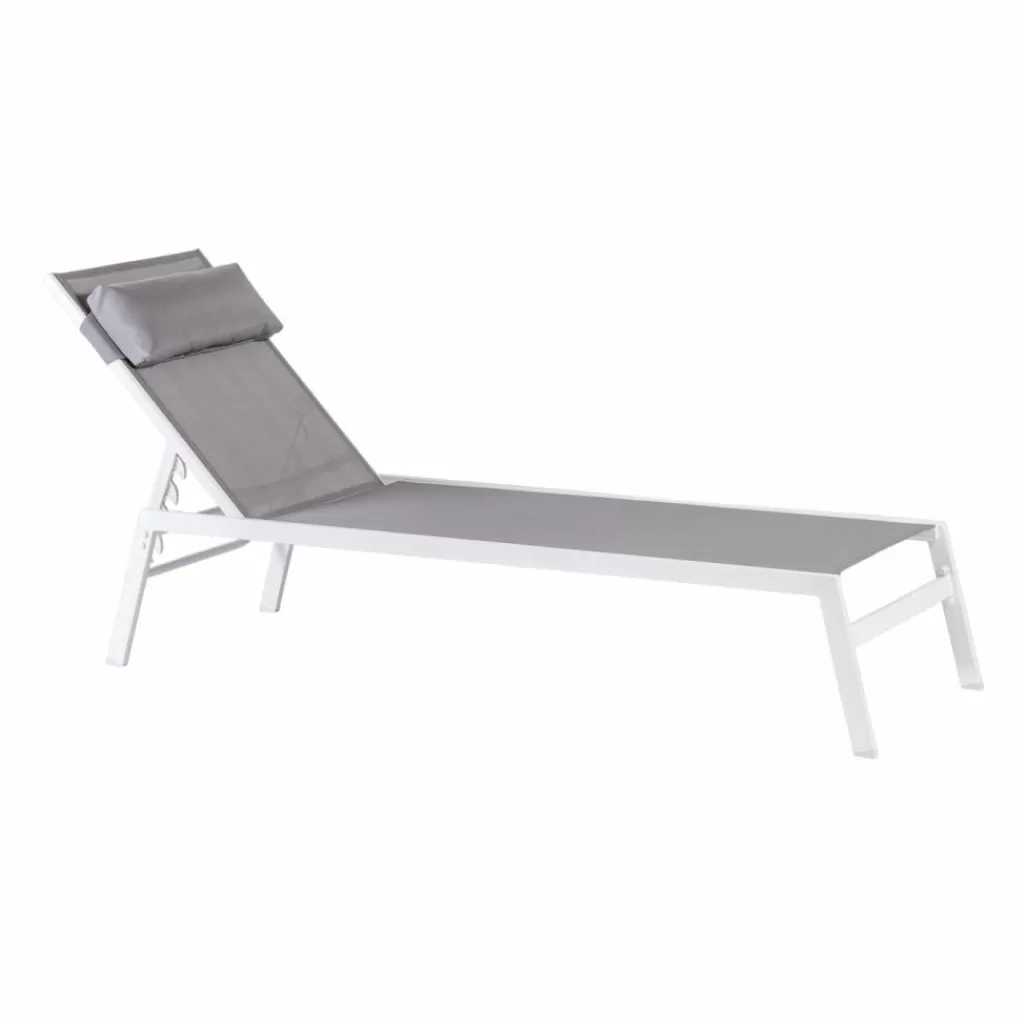 Store CASA HUGO Espreguiçadeira Conjunto De 2 Branco/cinzento