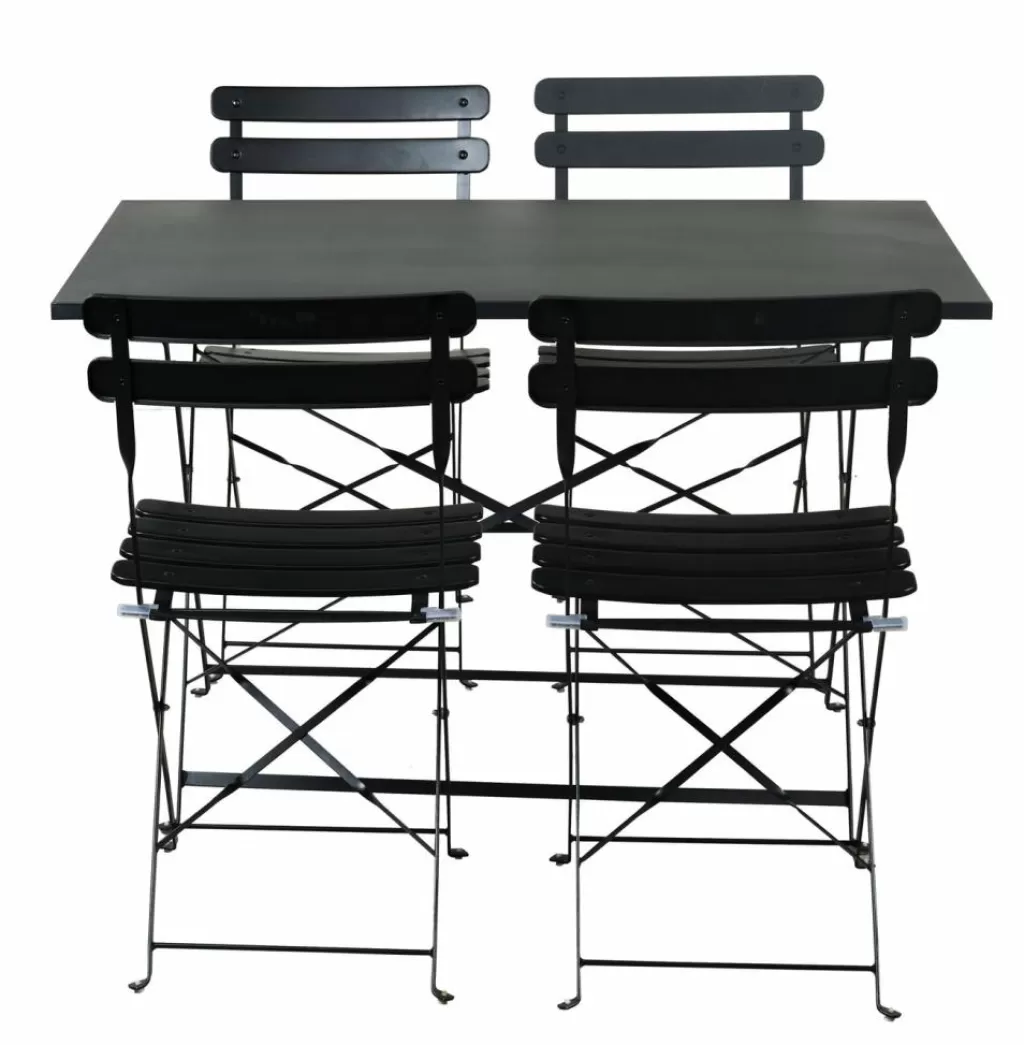 Best CASA IMPERIAL Conjunto Bistro Retangular Preto