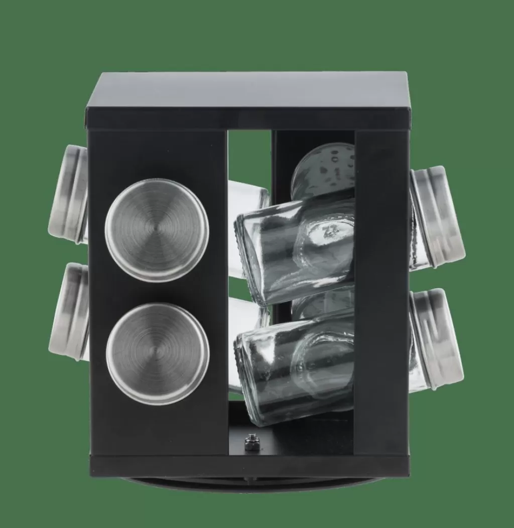 Clearance CASA INDUSTRIA Carrossel De Especiarias 8 Potes Preto
