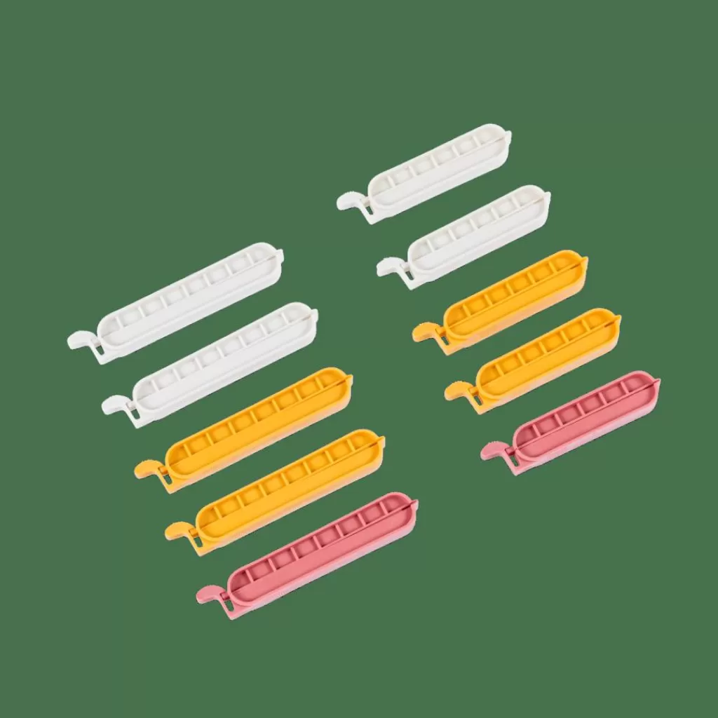 Discount CASA KLIPPER Clipes Conjunto De 10 Mistura De Cores Cinzento, Amarelo Escuro, Terracota