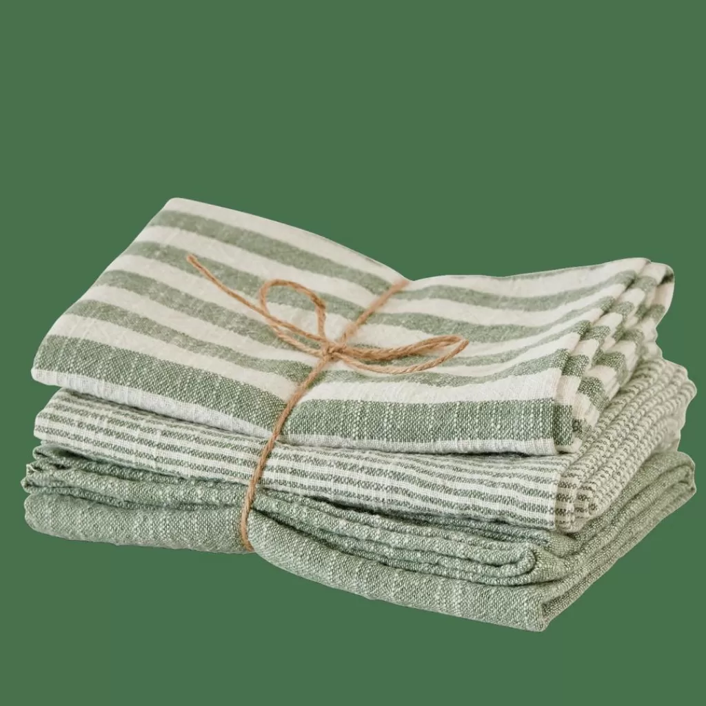 Best Sale CASA LAURENT Panos De Cozinha Conjunto De 3 Verde