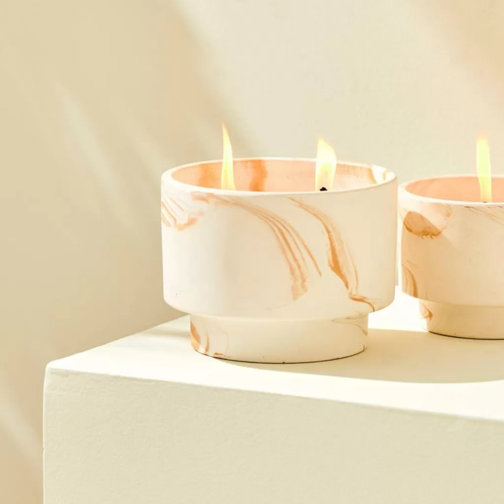 Best CASA MARBLE Vela Para Exterior Branco, Cor-de-laranja