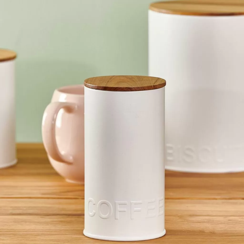 Clearance CASA NAGINI Caixa Alimentos Cápsulas Café Branco, Natural