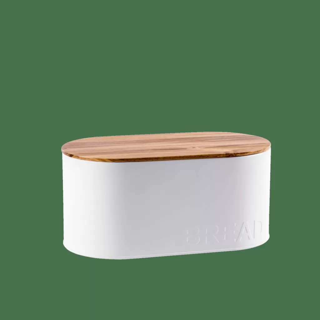 Fashion CASA NAGINI Caixa Para Pão Branco, Natural
