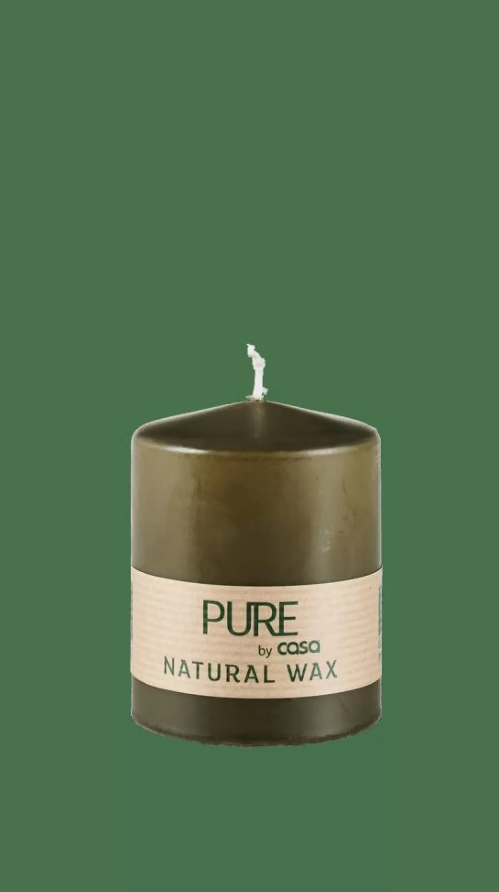 Hot CASA PURE Vela Cilíndrica Verde