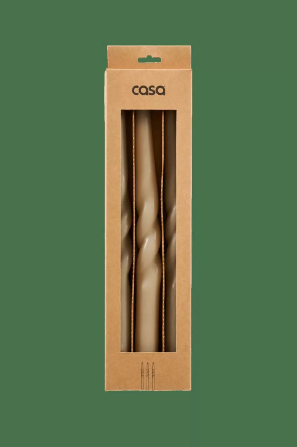 New CASA SPIRAL Conjunto De 3 Velas Taupe
