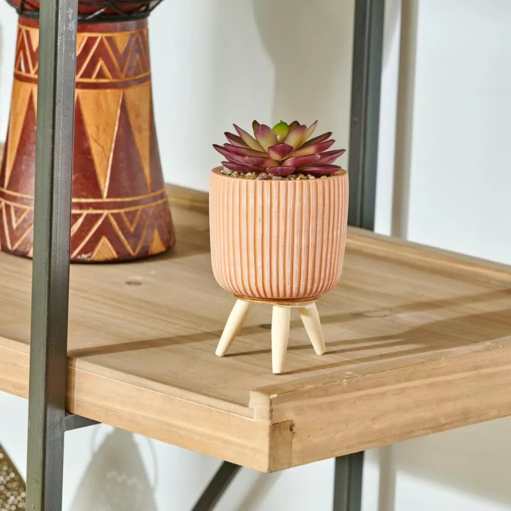 Flash Sale CASA STRIPE Crássula Artificial Em Pote Multicolor