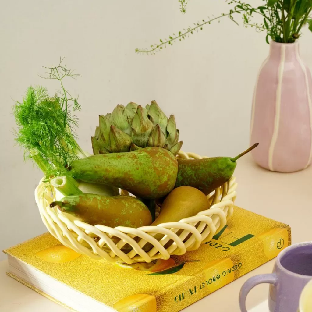 Flash Sale CASA WOVY Cesto Para Fruto Amarelo Claro