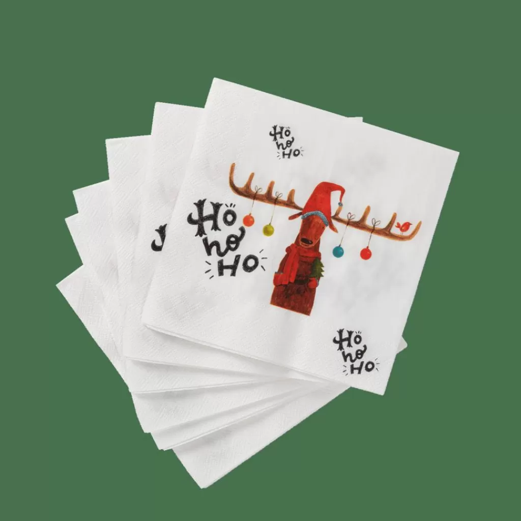 Hot CASA X-MAS MOOSE Guardanapos Conjunto De 20 Multicolor